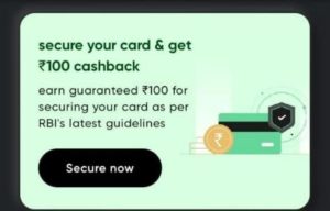 Cred Secure Card Cashback Offer