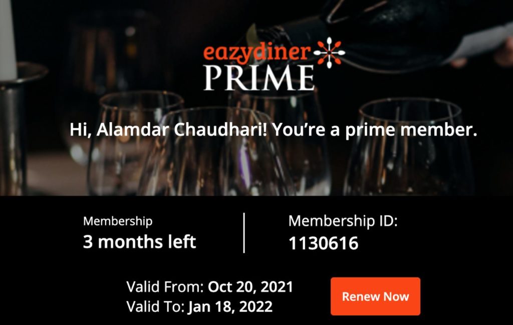 Eazydiner Free Prime Membership