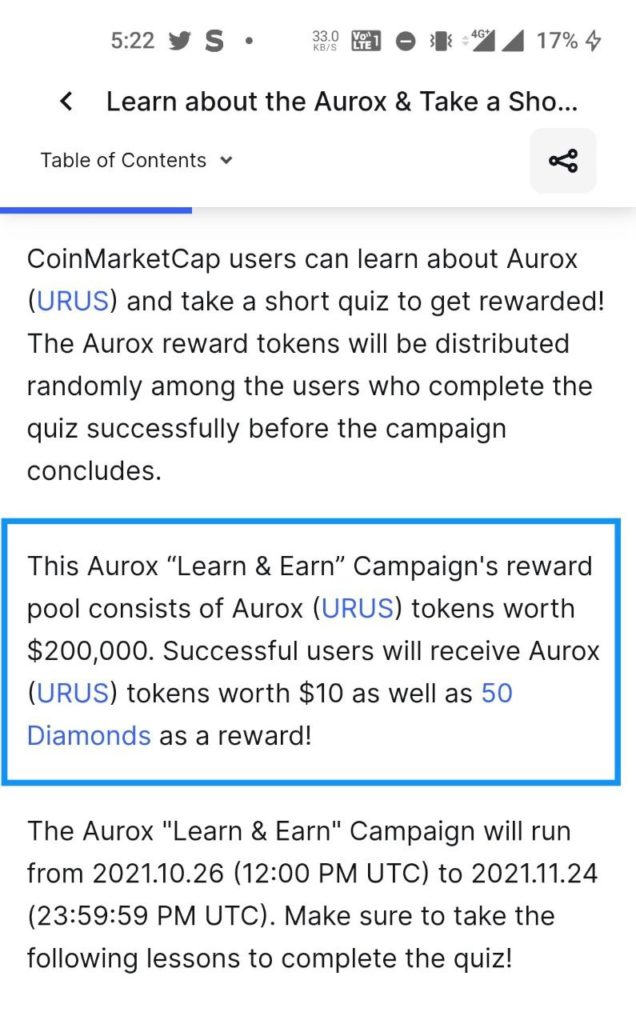 [Free ₹800] CoinMarketCap Airdrop - Win Free $URUS Token for 20000 Users | Answers