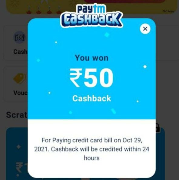 PayTM credit card Bill payment Offer