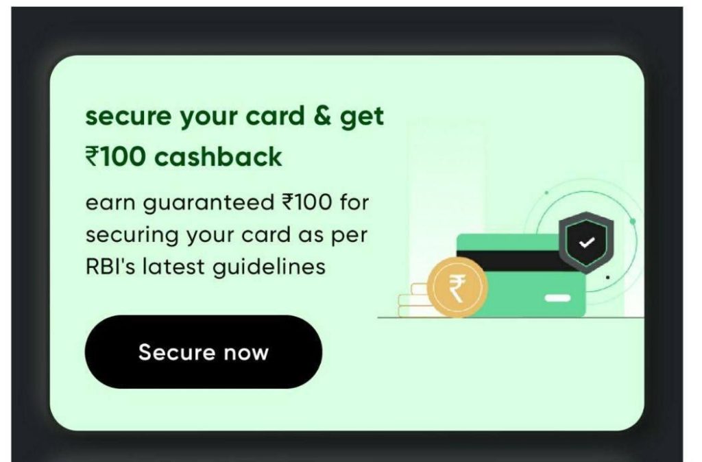 Cred Secure Card Cashback Offer