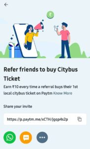 PayTM City Bus Refer Earn