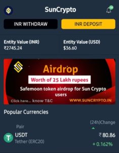 Sun Crypto App Safemoon Token Airdrop