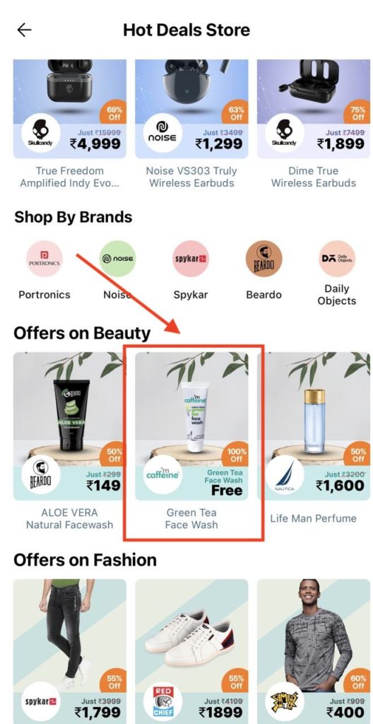 Paytm mcaffeine Loot - How to Get Green Tea Face Wash Worth ₹325 @ Just ₹1 Only