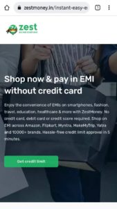 Create Zest Money EMI Account