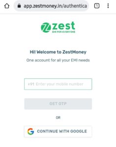 Create Zest Money EMI Account
