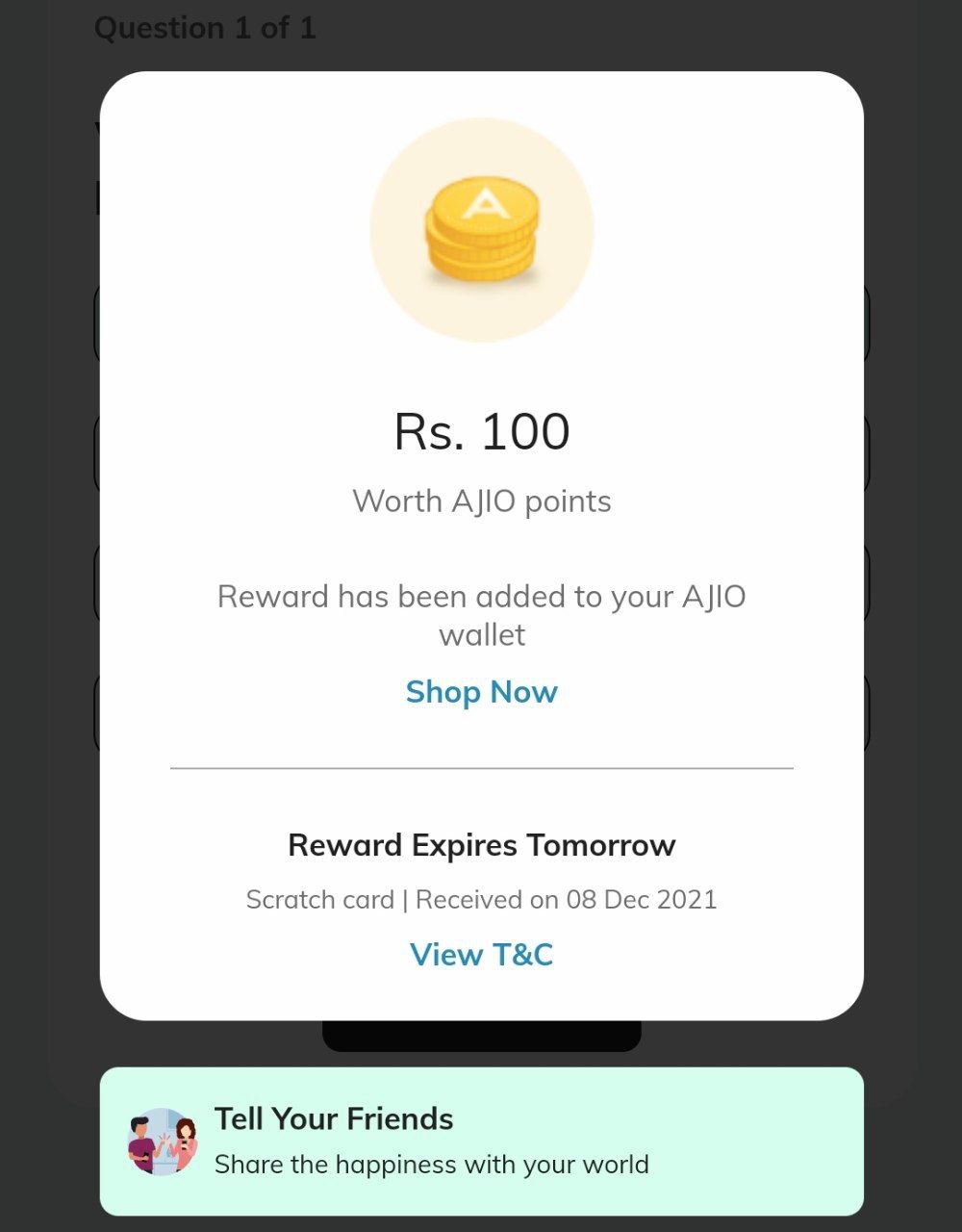Ajio Loot - Scratch & Get ₹100 Ajio Points Free