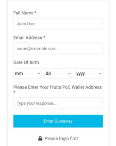 Fruits Airdrop FRTS Tokens