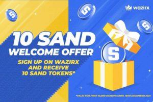 WazirX New User Sand Tokens Offer