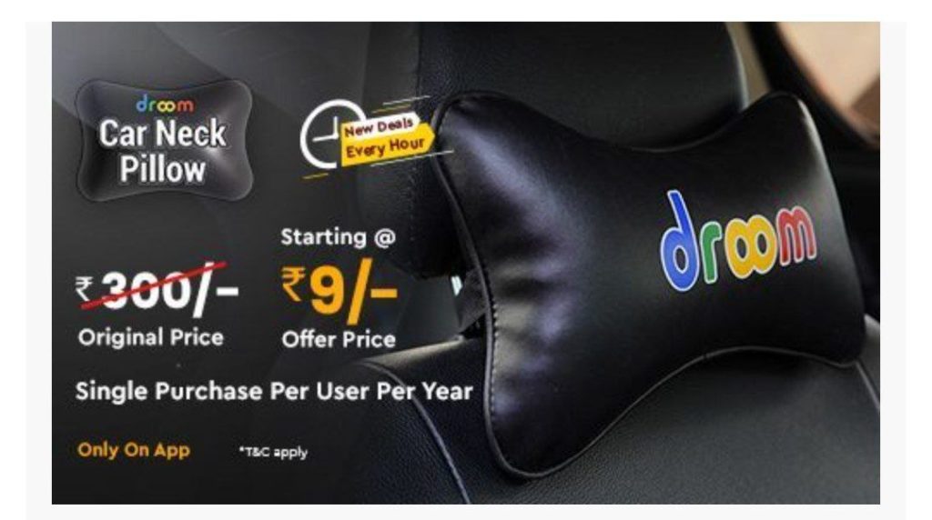Droom Car Neck Pillow Sale – Get Car Neck Pillow @ Just ₹9
