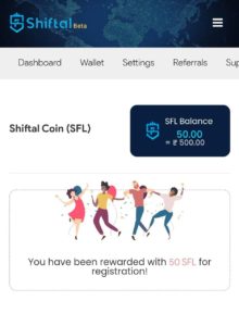 Shiftal Exchange Refer Earn SFL Tokens