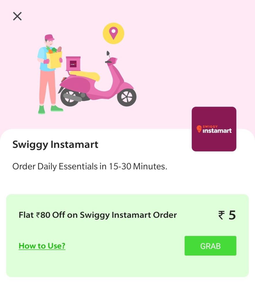 Swiggy Instamart Coupon from KhaaliJeb App