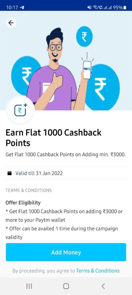 PayTM Add Money Offer