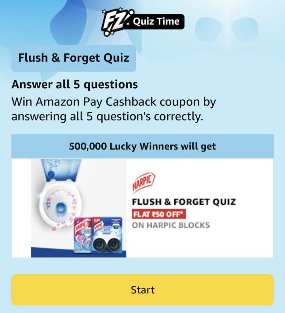Amazon Flush and forget quiz answers