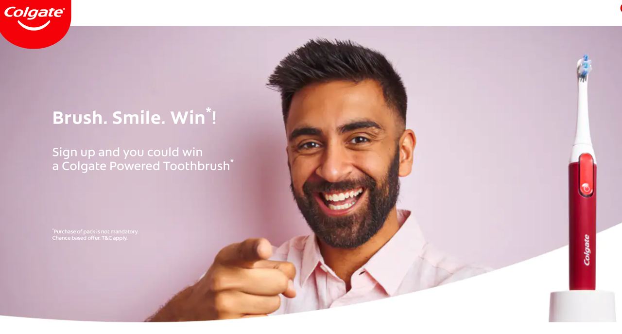 Colgate Scan & Win Offer Page