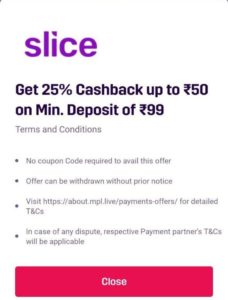 MPL Slice Card Add Money Offer