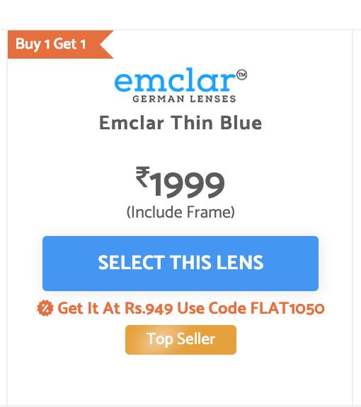 EyeMyEye Premium Emclar Thin Blue Light Blocker Eyeglasses @ Just ₹399 Only | Worth ₹8000