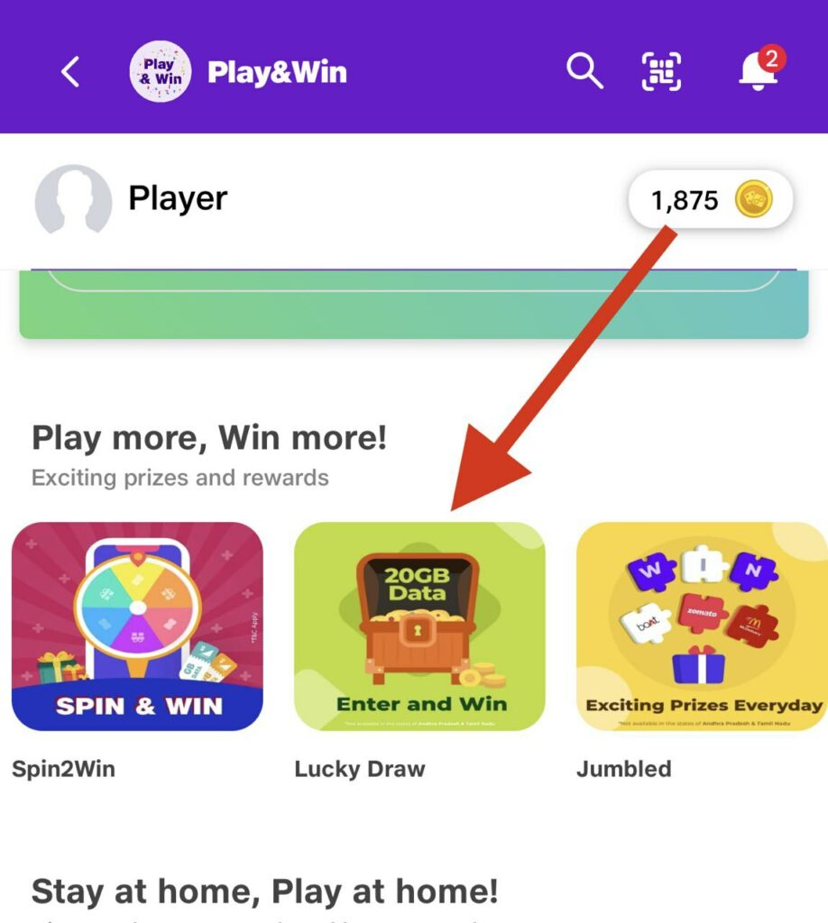 MyJio Lucky Draw Offer - Play and Win Free 20GB Jio Data Instantly :