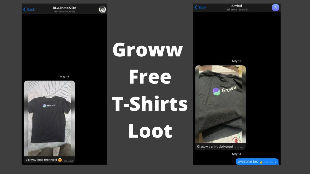 Groww Free T-Shirts Loot