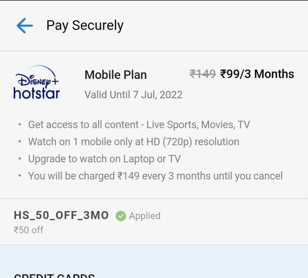 How to Get Disney+Hotstar 3 Months subscription In just ₹99 Only
