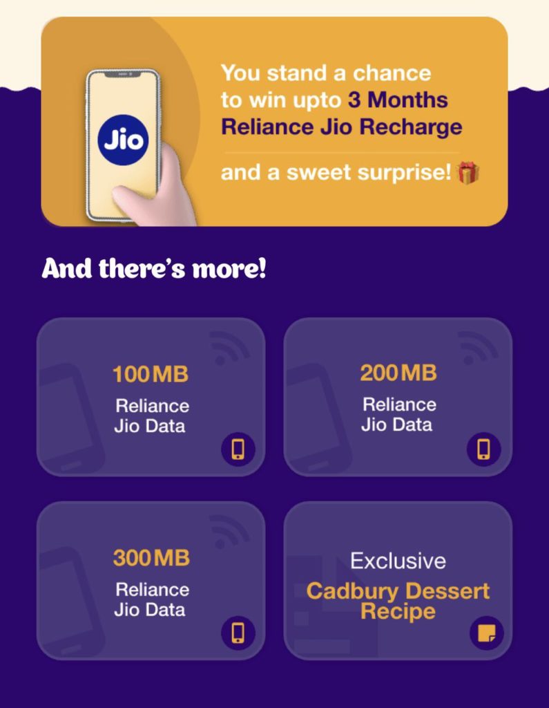 Jio Dessert Corner Chat Now offer : Win Free Jio Data & Free Jio Recharge