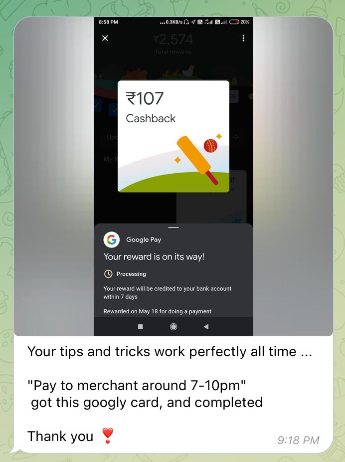 Googly Card Via Merchant Payment Proof
