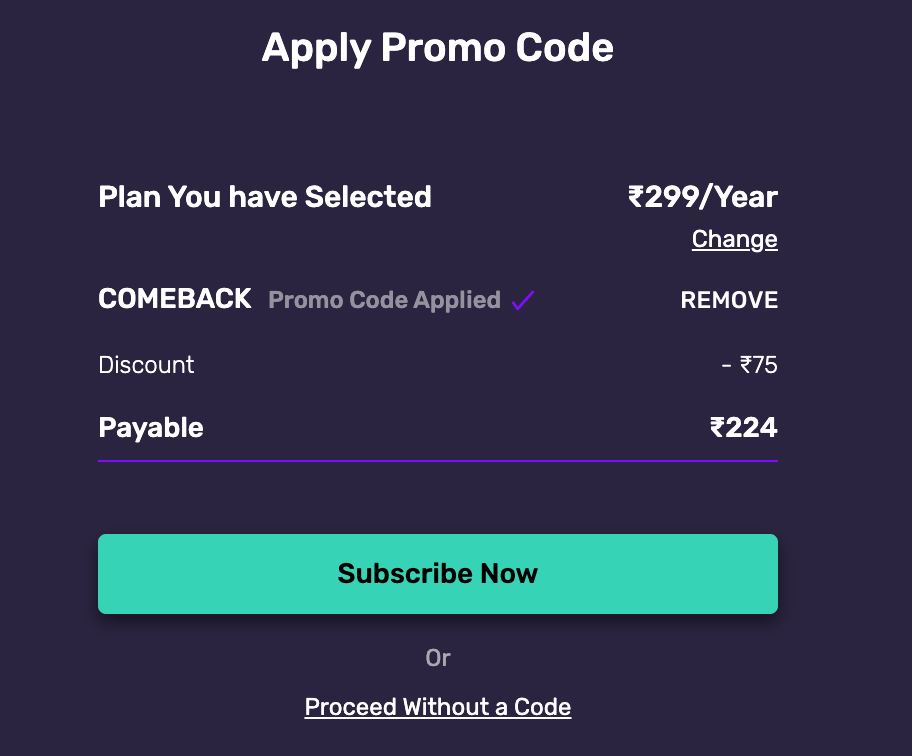 Voot select Subscription OFfers