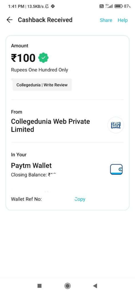 CollegeDunia Review Free PayTM Cash Proof :