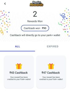 Park+ App PayTM FasTag Recharge Offer