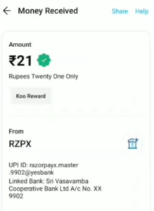 Koo App Free PayTM Cash