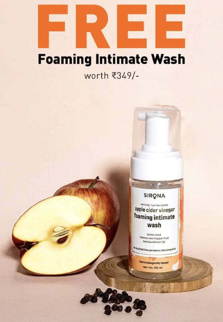 SIRONA Apple Cider Vinegar Foaming Wash,100ml Worth ₹349 For FREE