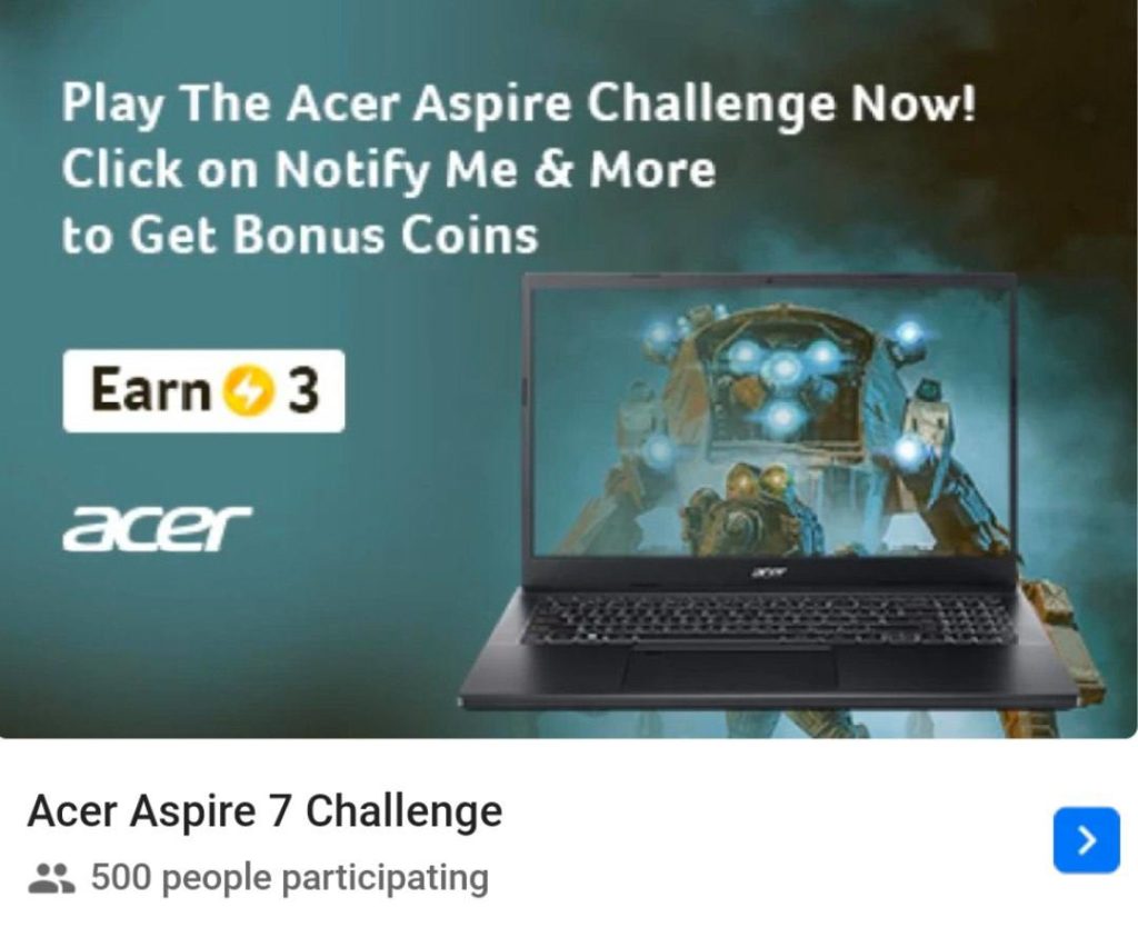 Acer Aspire Challenge - Win Instant 3 Free Supercoins