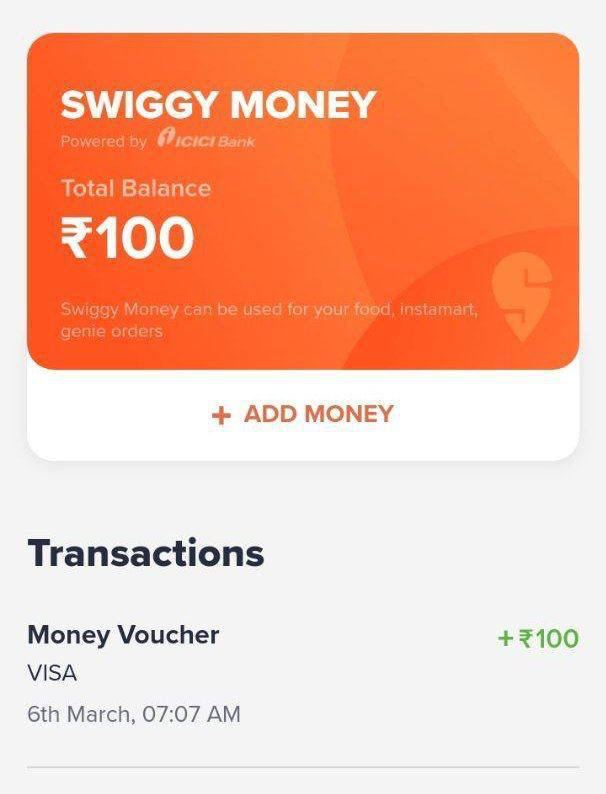 Free ₹100 Swiggy Instamart Credit With VISA Card