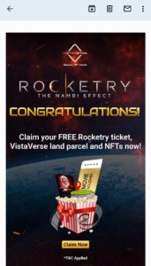 Rocketry Movie Ticket Free
