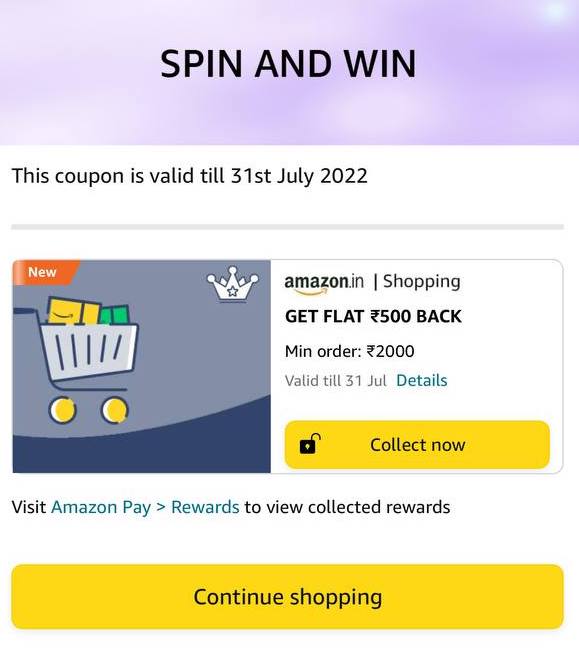 Amazon Gift Card Loot - Get ₹500 Cashback On ₹2000 Purchase