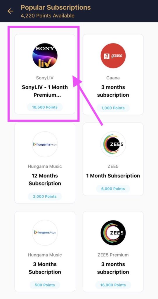 Free Sony LIV Premium Membership With Paytm Cashback Points