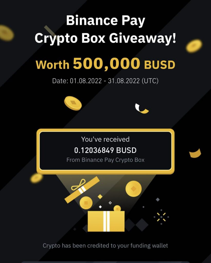 Binance Pay Crypto Box Giveaway