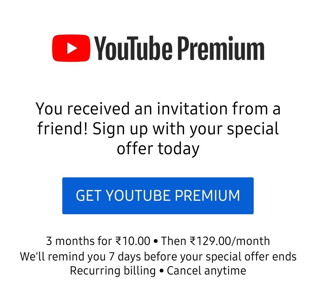 YouTube Premium Membership Free
