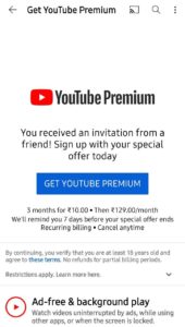 YouTube Premium Membership Free