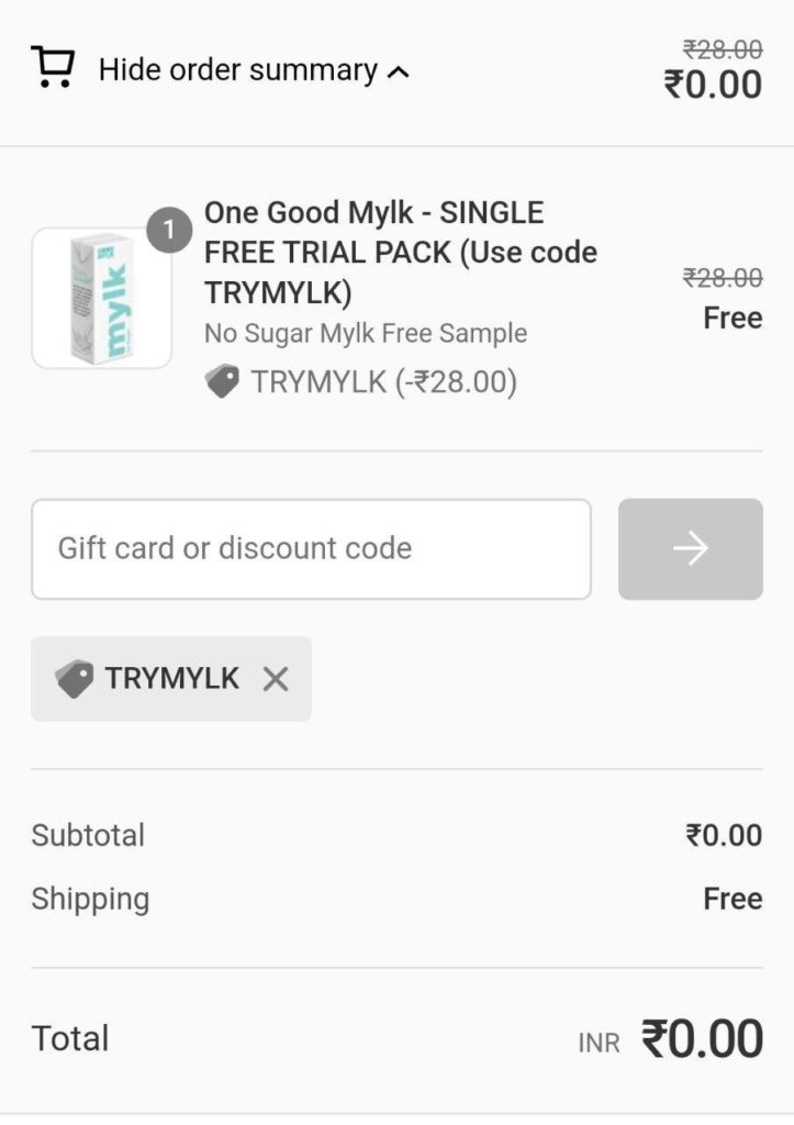 Free Milk Sample