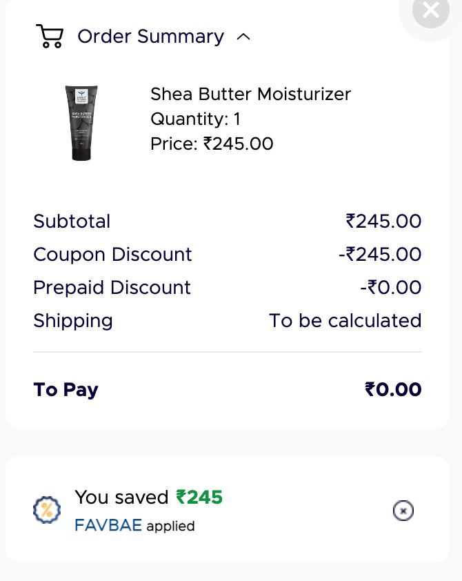 MyBombay Free Shea Butter Moisturizer