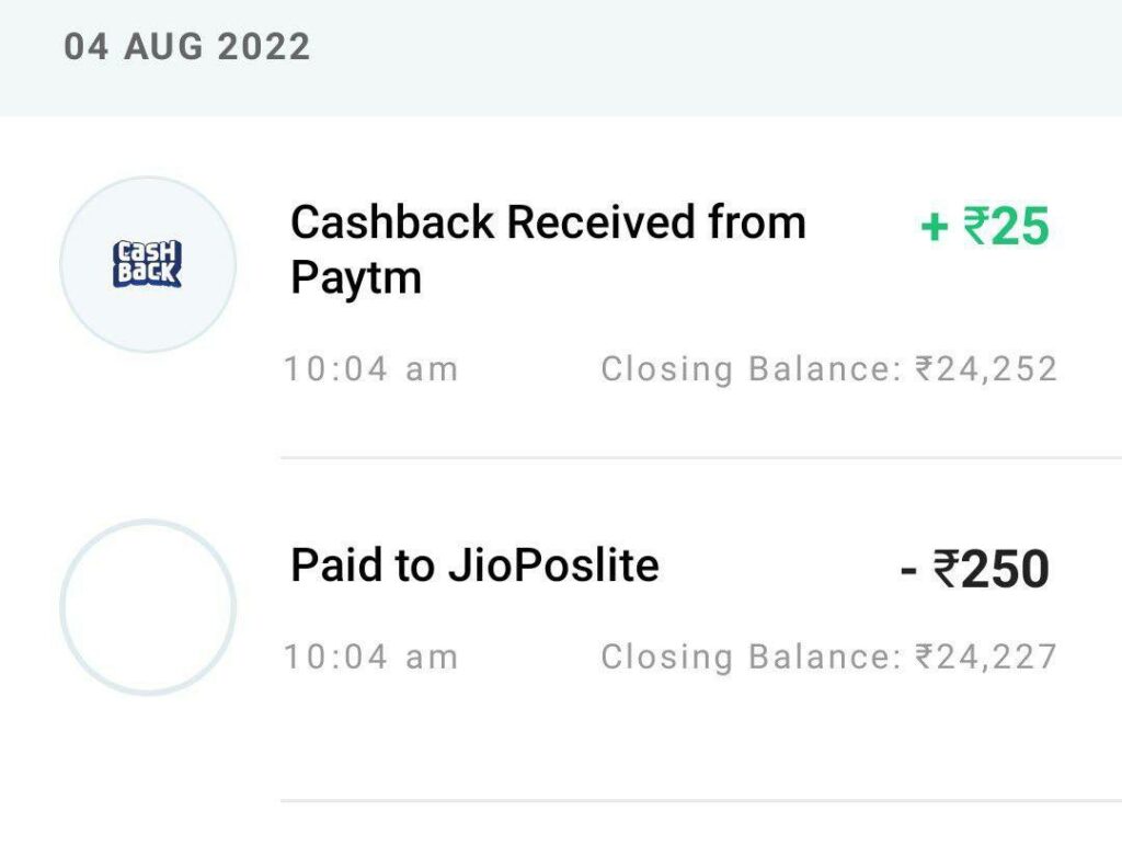 JioPost Lite Paytm offer : Get ₹35 Cashback