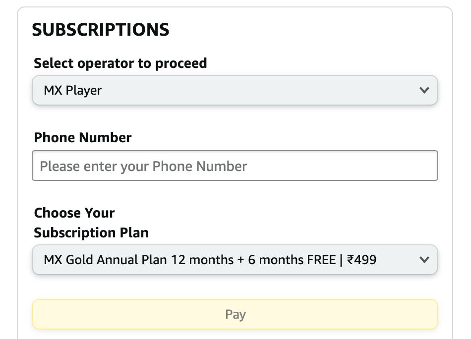 6 Month Free Mx Player MX Gold Subscription with 12 Month Purchase On Amazon