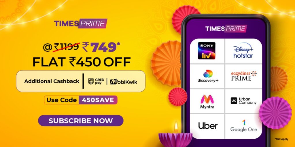 TimesPrime Flash Sale - Get TimesPrime in Just Around ₹290 Only