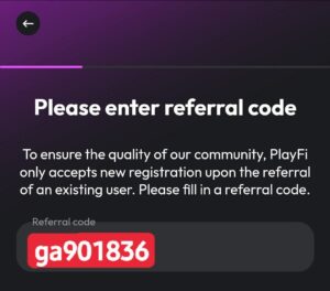 PlayFi Network App Referral Code