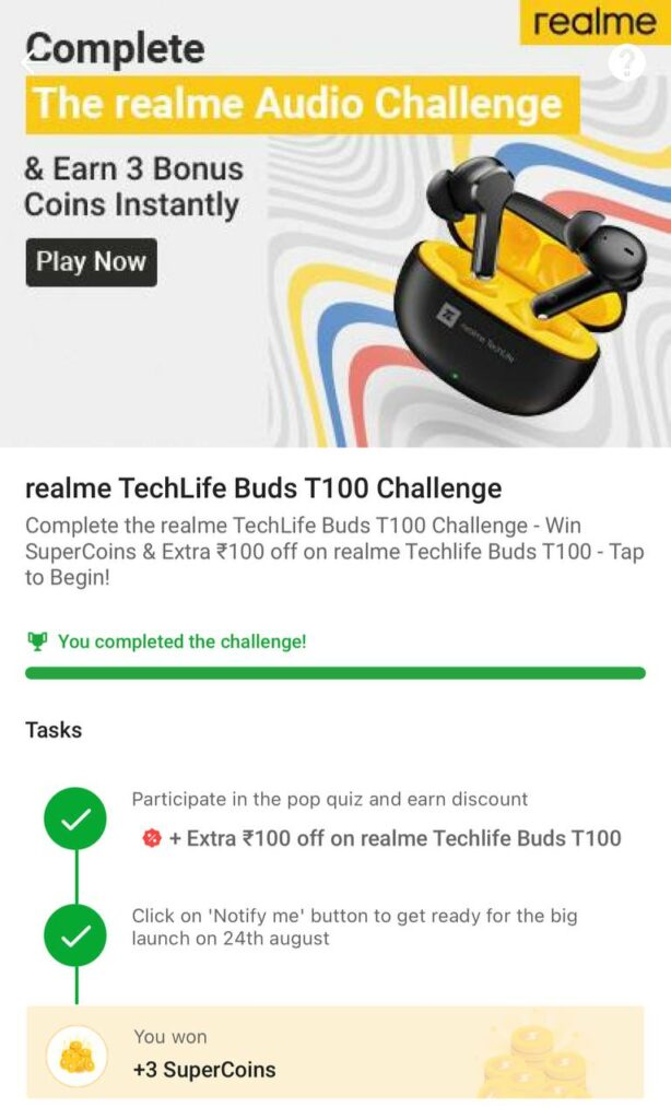 The Realme Audio Challenge | Win 3 Free Supercoins