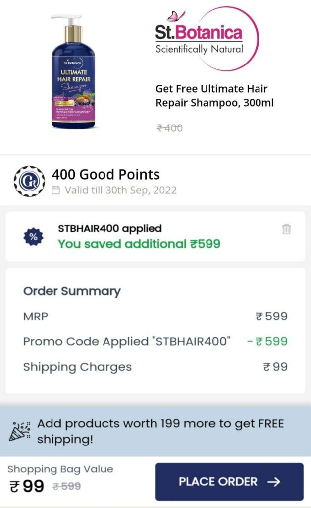 St.Botanica Ultimate Hair Repair Shampoo Worth ₹399 For FREE | Just Shipping