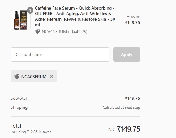 WOW Caffeine Face Serum Worth Rs.599 For Just ₹149
