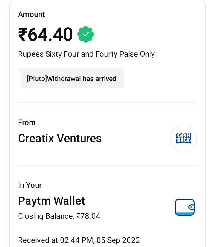 Pluto App Refer Earn Free PayTM Cash