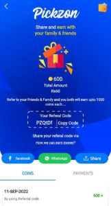 PickZon Free PayTM Cash